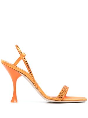 3juin crystal-embellished leather sandals - Orange