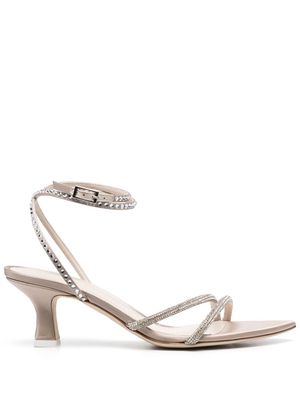 3juin crystal-embellished low-heel sandals - Neutrals