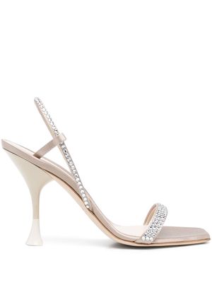 3juin crystal-embellished single-strap sandals - Neutrals
