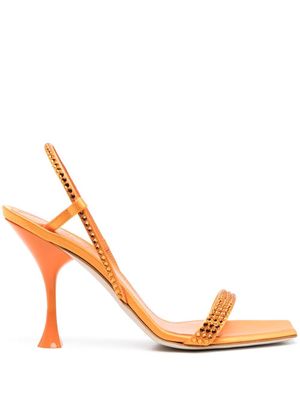 3juin crystal-embellishment 105mm sandals - Orange