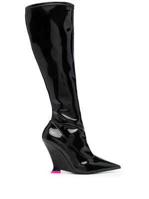 3juin Frida 100mm patent leather boots - Black