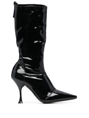 3juin patent-leather stiletto boots - Black
