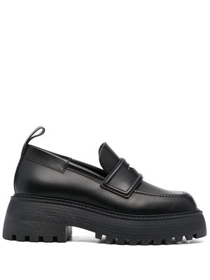 3juin platform 40mm leather loafers - Black