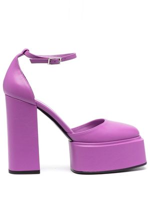 3juin platform block-heel pumps - Purple