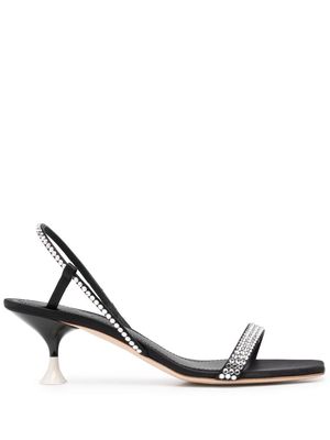3juin rhinestone embellished slingback sandals - Black