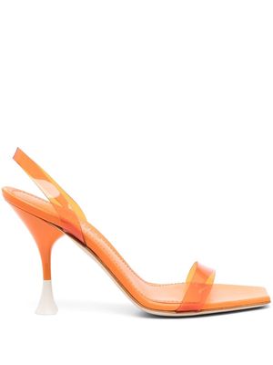 3juin square-toe 100mm sandals - Orange