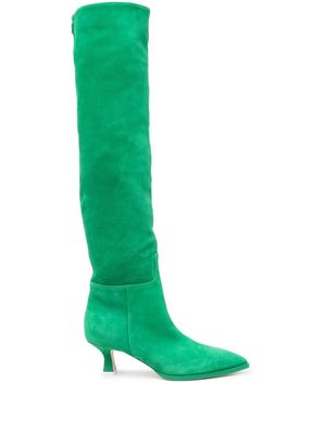 3juin suede pointed knee-length boots - Green
