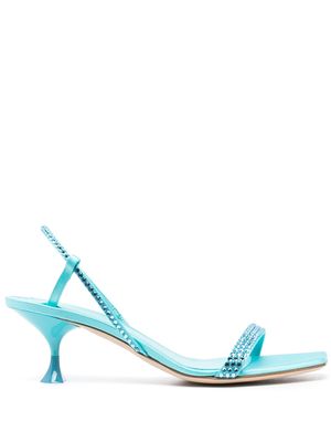 3juin Tami satin crystal-embellished sandals - Blue