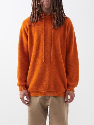 3man - Dropped Shoulder Cashmere-fleece Hoodie - Mens - Orange