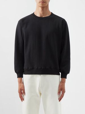 3man - Logo-patch Organic-cotton Jersey Sweatshirt - Mens - Black