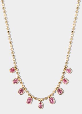 3mm Connexion Necklace With Bezel-Set Pink Spinel