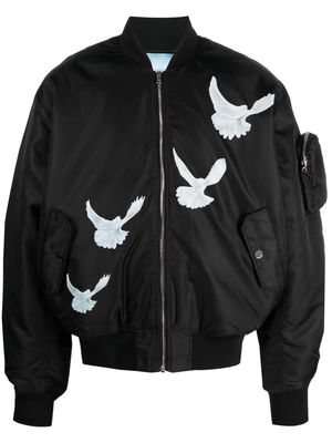3PARADIS bird-print bomber jacket - Black