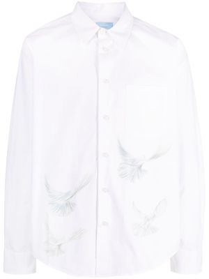3PARADIS bird-print cotton shirt - White