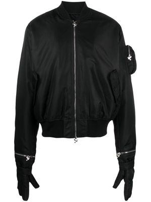 3PARADIS detachable-glove bomber jacket - Black