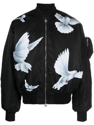 3PARADIS Freedom Doves bomber jacket - Black