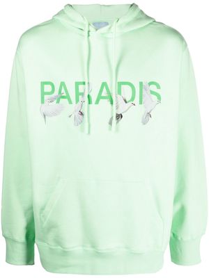 3PARADIS logo-print cotton hoodie - Green