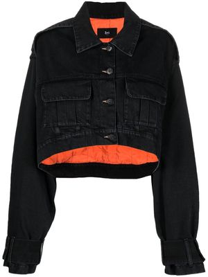 3x1 cropped denim jacket - Black