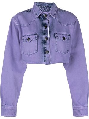 3x1 cropped denim jacket - Purple