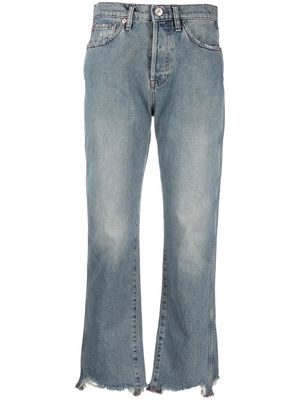 3x1 distressed-finish flared-leg jeans - Blue