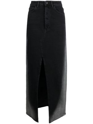 3x1 Elizabella Maxi front-slit denim skirt - Black