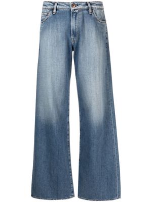 3x1 faded effect wide-leg jeans - Blue