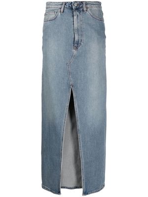 3x1 front-slit maxi denim skirt - Blue