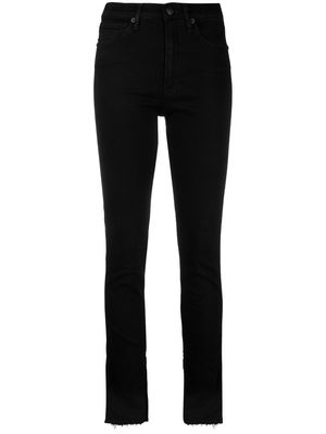 3x1 high-waist raw-hem skinny jeans - Black