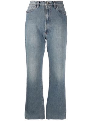 3x1 high-waist straight-leg cropped jeans - Blue