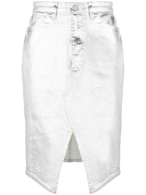 3x1 metallic-effect cut-out detail skirt - Silver