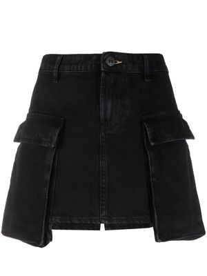 3x1 patch-pockets cotton miniskirt - Black