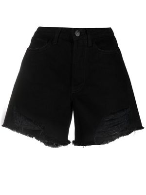 3x1 rip-detail denim shorts - Black