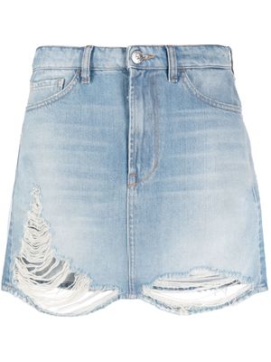 3x1 ripped-detailing denim miniskirt - Blue