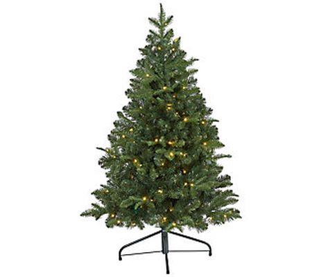 4' Lit Spruce Flat Back Christmas Tree by Nearl y Natural