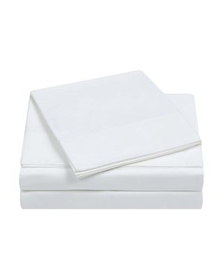 4-Piece 400-Thread Count Percale Full Sheet Set, White