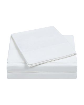 4-Piece 400-Thread Count Percale King Sheet Set, White