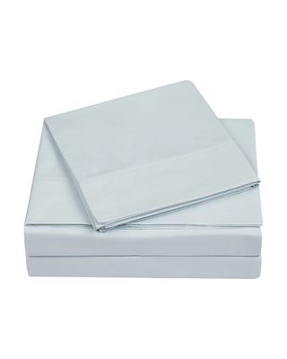 4-Piece 400-Thread Count Percale Queen Sheet Set, Illusion Blue