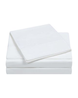 4-Piece 400-Thread Count Percale Queen Sheet Set, White