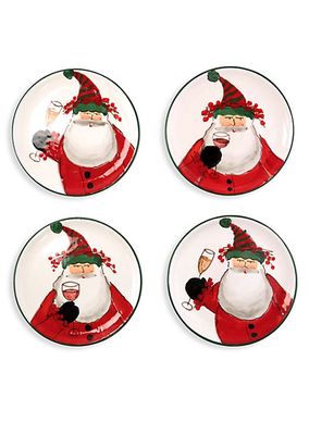 4-Piece Boxed Old St. Nick Cocktail Plates Set