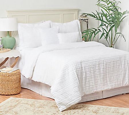 4-Piece Eyelashes White Comforter Twin Set by V alerie