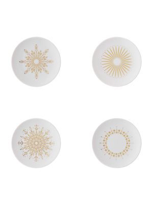 4-Piece Iconic TAC Canape Plates - Gold White