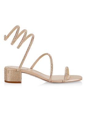 40MM Crystal-Embellished Satin Wrap Sandals