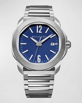 41mm Octo Roma Automatic Watch with Blue Dial