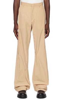 424 Beige Gathered Trousers