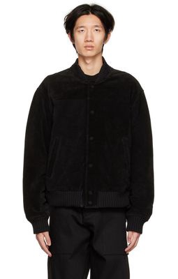 424 Black Paneled Leather Jacket