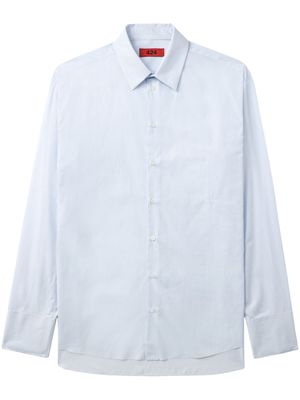 424 classic collar pinstriped cotton shirt - White