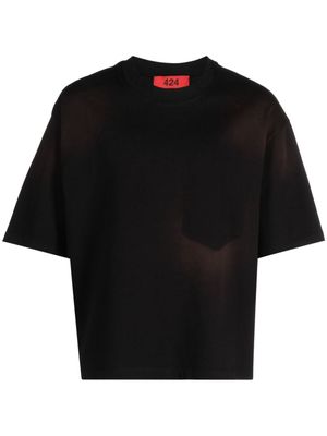 424 crew-neck faded cotton T-shirt - Black