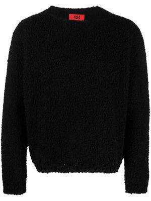 424 crinkled slash-neck jumper - Black