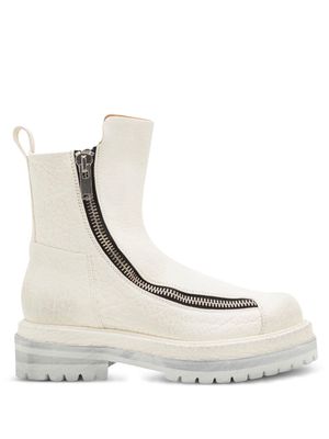 424 double zipper ankle boots - White