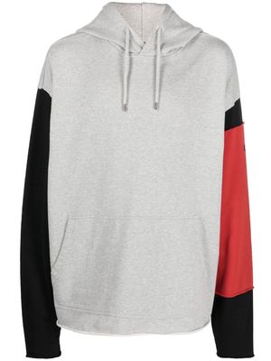 424 drawstring colour-block hoodie - Grey