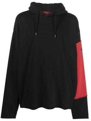 424 drawstring cotton hoodie - Black